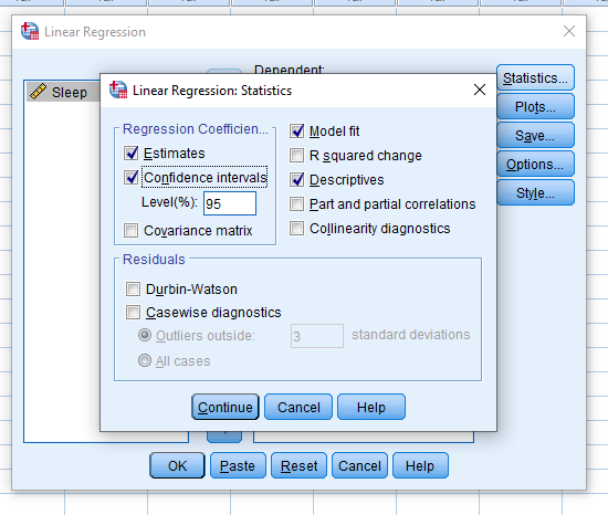 Screenshot of SPSS document